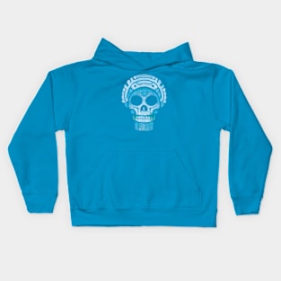 Mayan Blue Tribal Skull Kids Hoodie